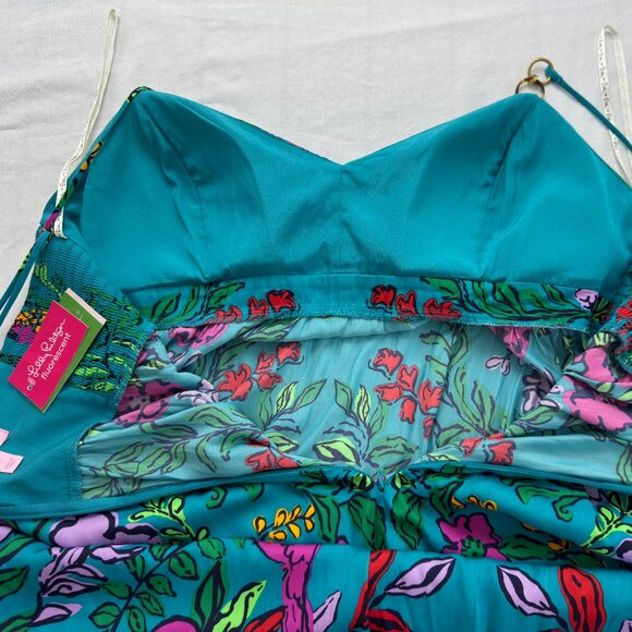 NWT Beautiful Lilly Pulitzer Joanna Maxi Dress HTF Size14 Gold Details on Straps - Picture 5 of 14